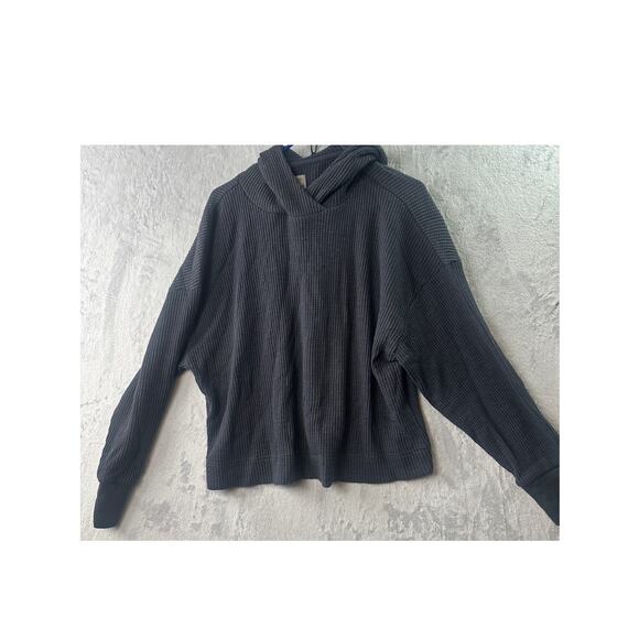 GAP Waffle Knit Hoodie – Washed Black – Size XL - Picture 2 of 6